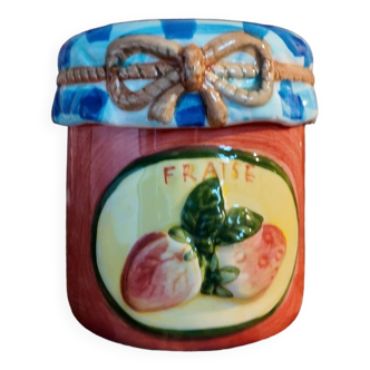 Pot à confiture barbotine fraise