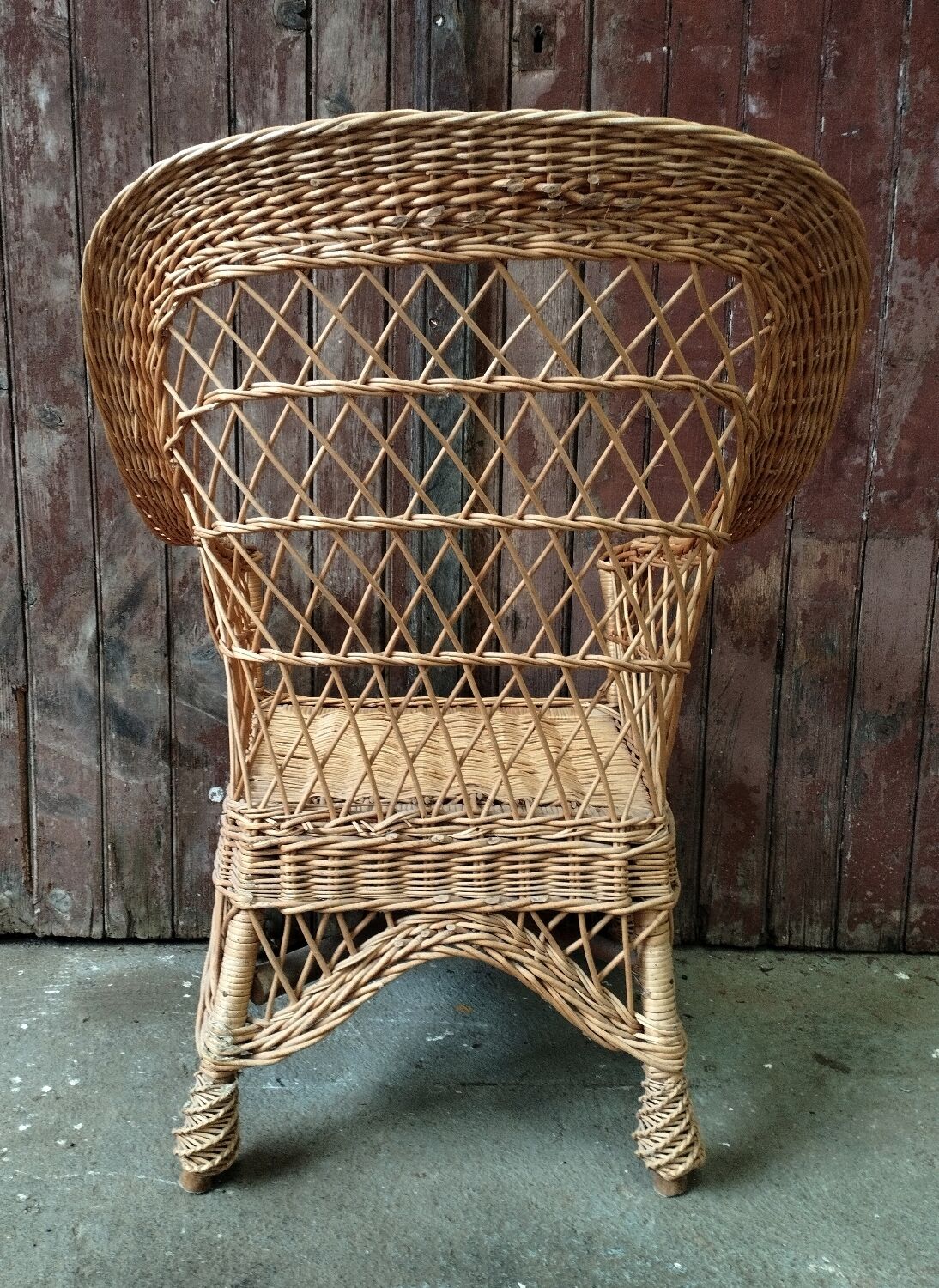 Fauteuil vintage rotin et osier