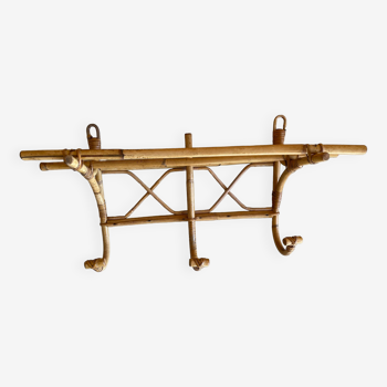 Rattan coat rack