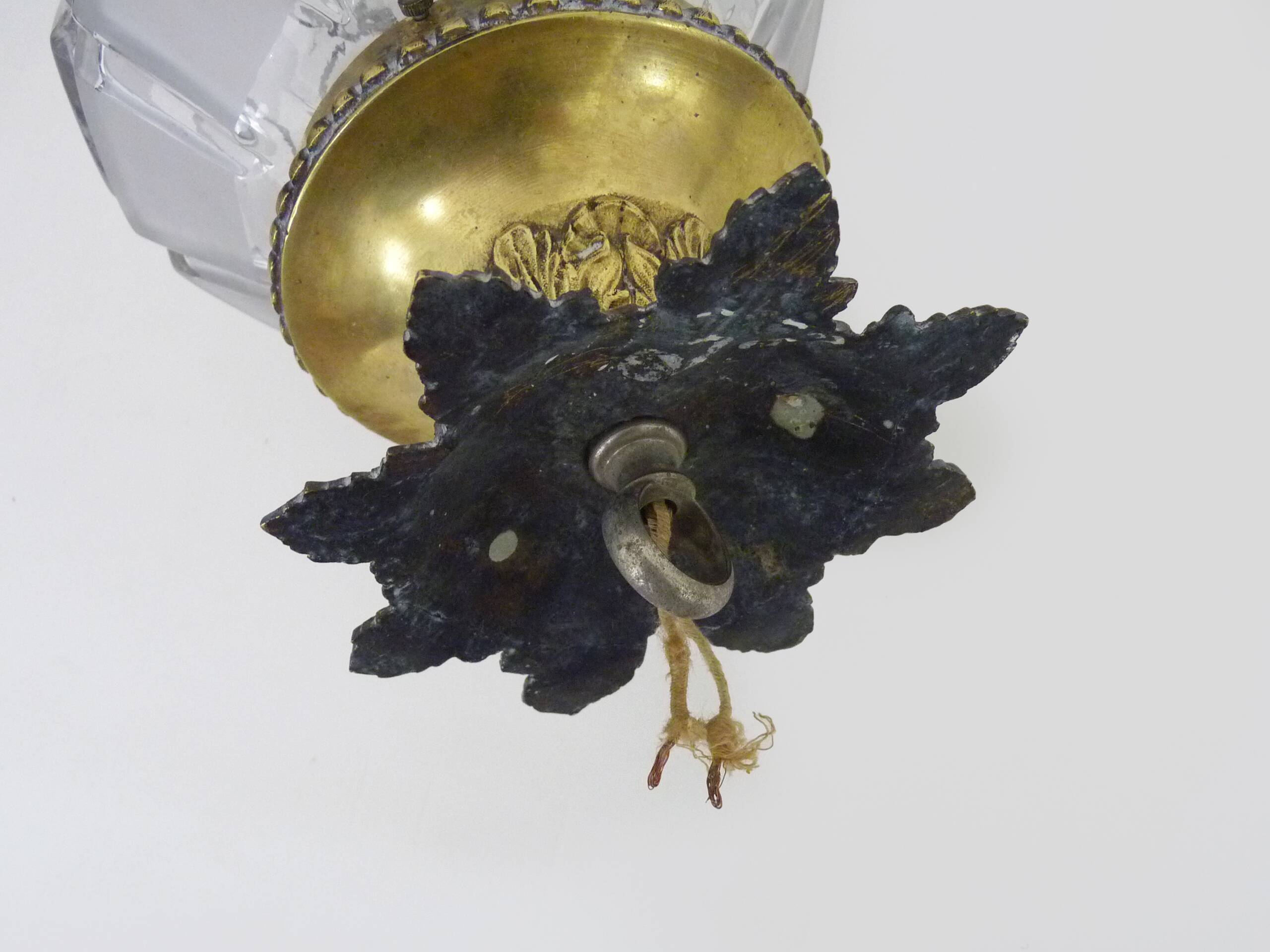 Louis XV style Hall lantern in bronze and glass globe. Around 1920