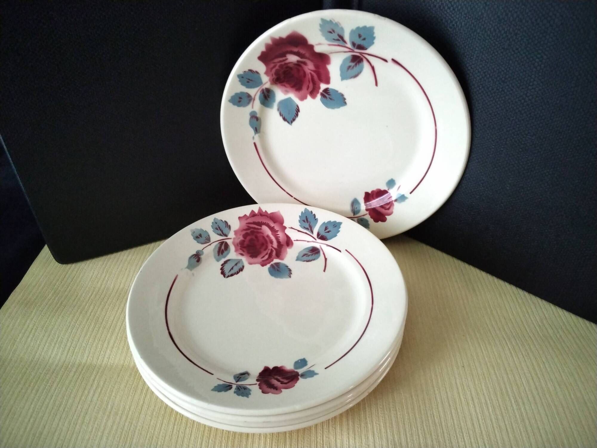 5 dessert plates half porcelain from Badonviller