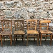 Set of 20 curved wooden bistro chairs