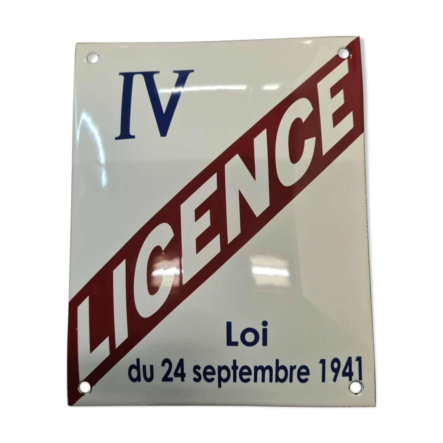 Enamelled plate license IV