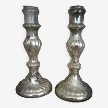 Pair of 19th century mercury candlesticks