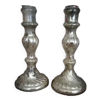 Pair of 19th century mercury candlesticks