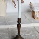 Large antique brass candlestick - Patina