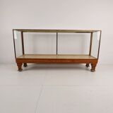 Comptoir de magasin ancien en laiton anglais – modèle étroit avec mesures en yards