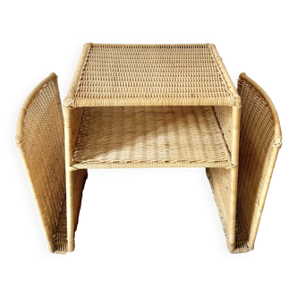 Vintage rattan side table