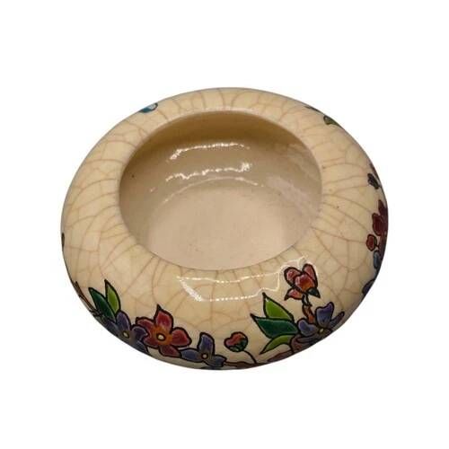 Covered box in floral enamel Longwy Prunelle FAI 10 Les Récollets Art from 2005