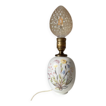 Pied de lampe Lars Thorén RÖRSTRAND, céramique, peint à la main, floral "fleurs sauvages"