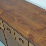 Dutch Industrial Oak Apothecary / Bakery Cabinet, circa 1950s