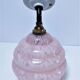 Art Deco wall lamp glass Clichy pink and porcelain