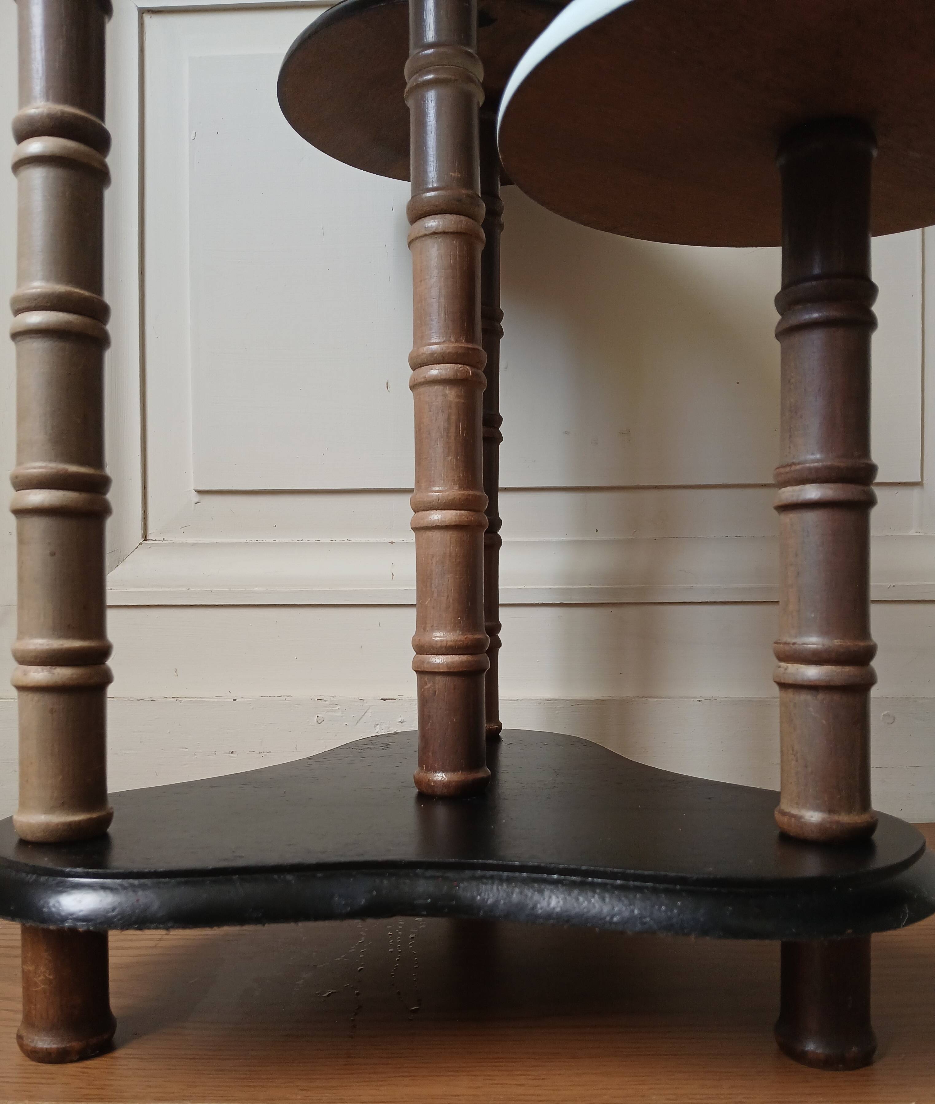 Tripod plant holder 4 levels in solid wood, bamboo style & painted
