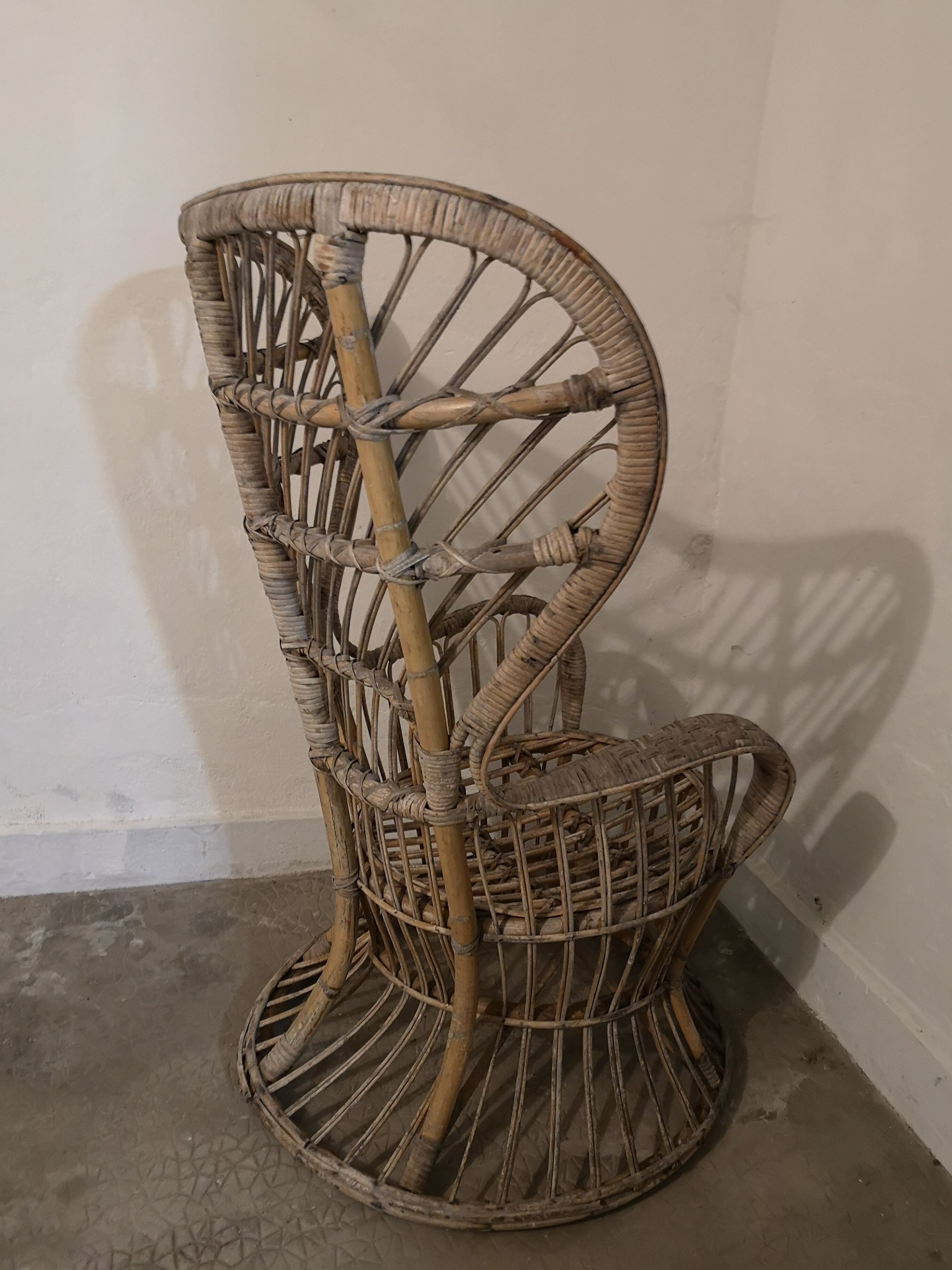 Armchair Emmanuelle rattan, Gio Ponti