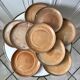 Lot de 9 assiettes plates en grès artisanal années 70