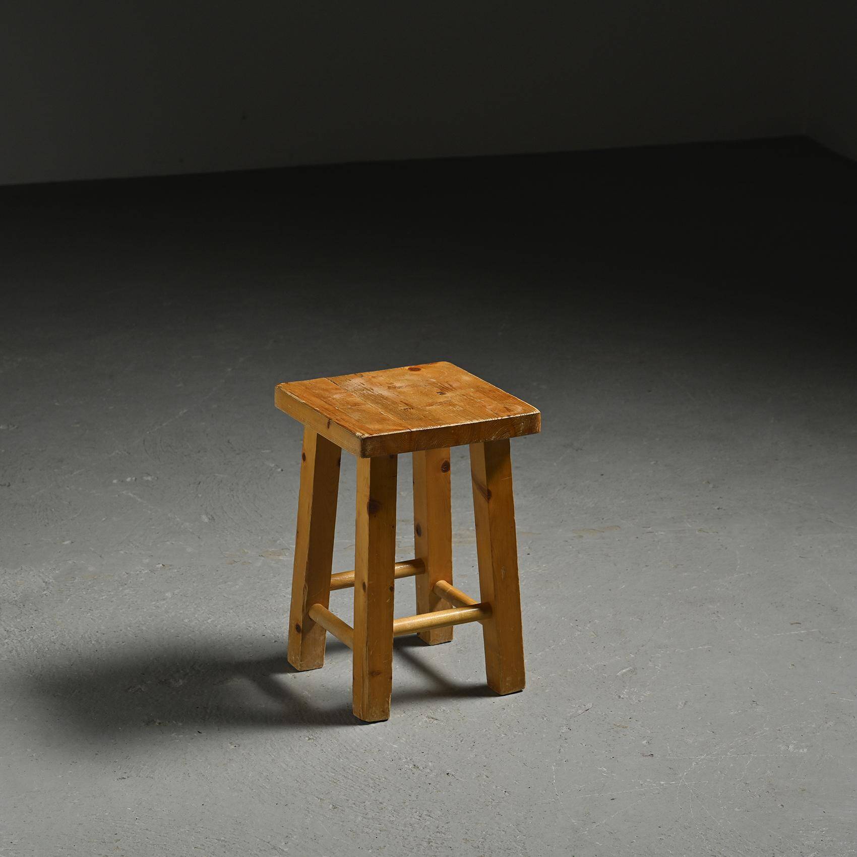 Charlotte Perriand stool, La Pierra Menta Residence, 1979