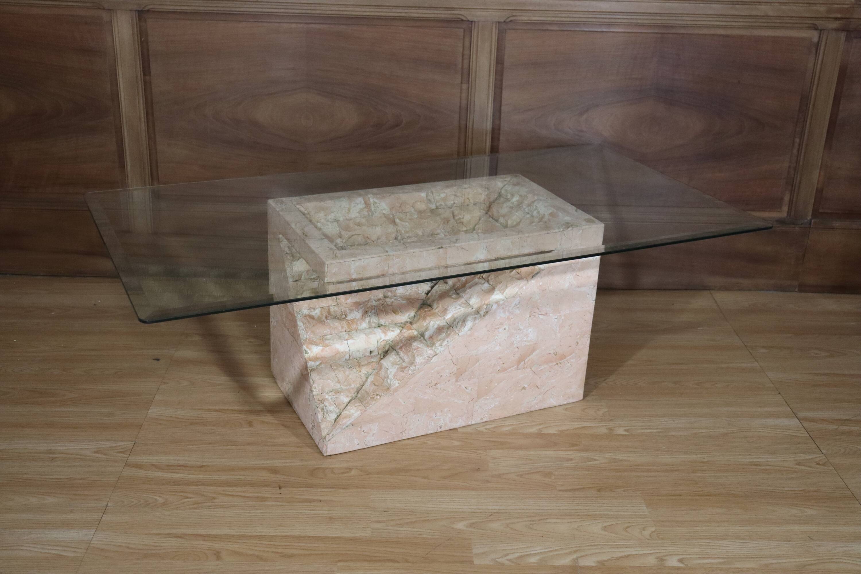 Travertine coffee table