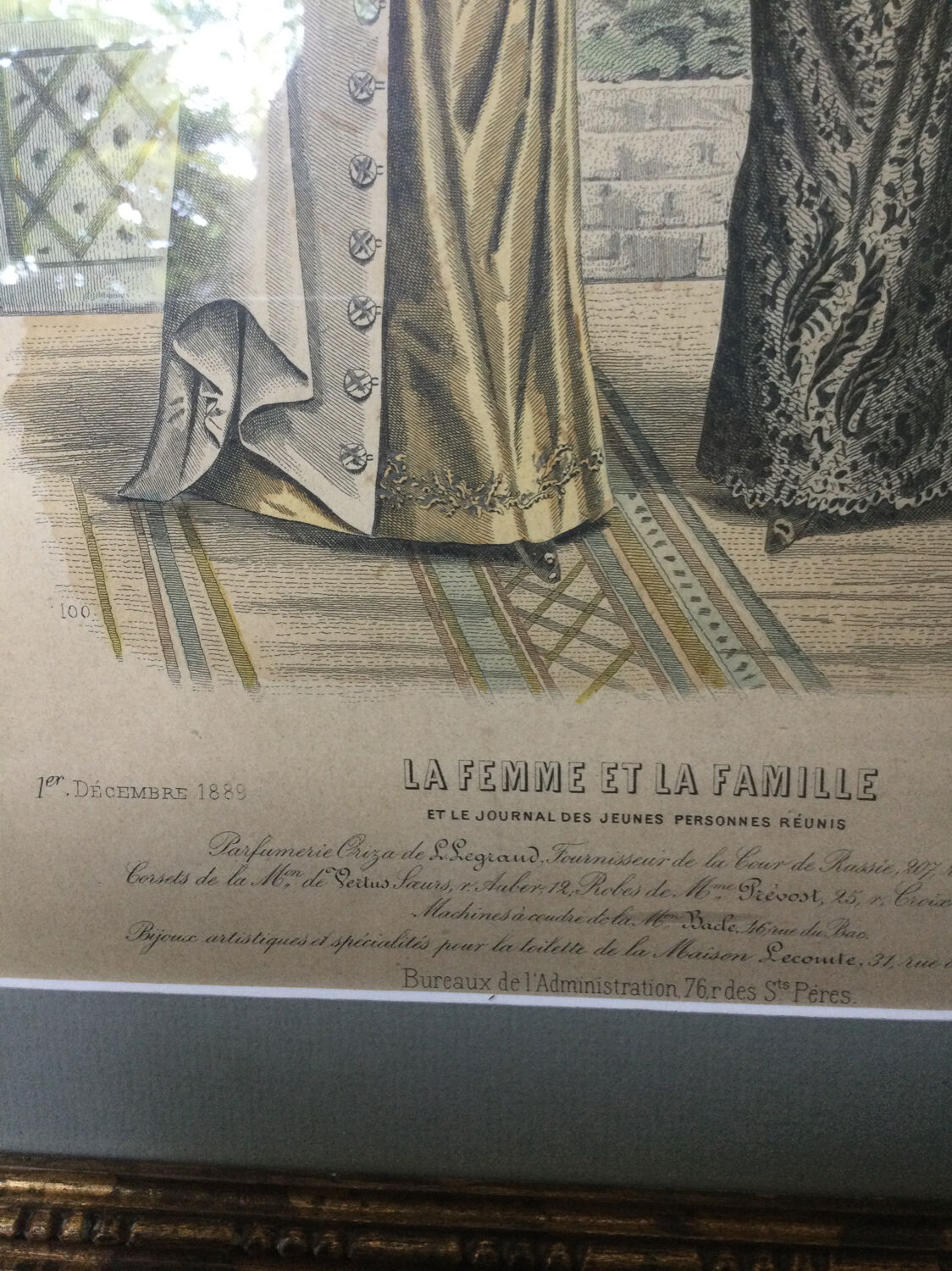 Engraving from 1889 in old frame