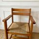 Armchair in elm and straw Maison Regain