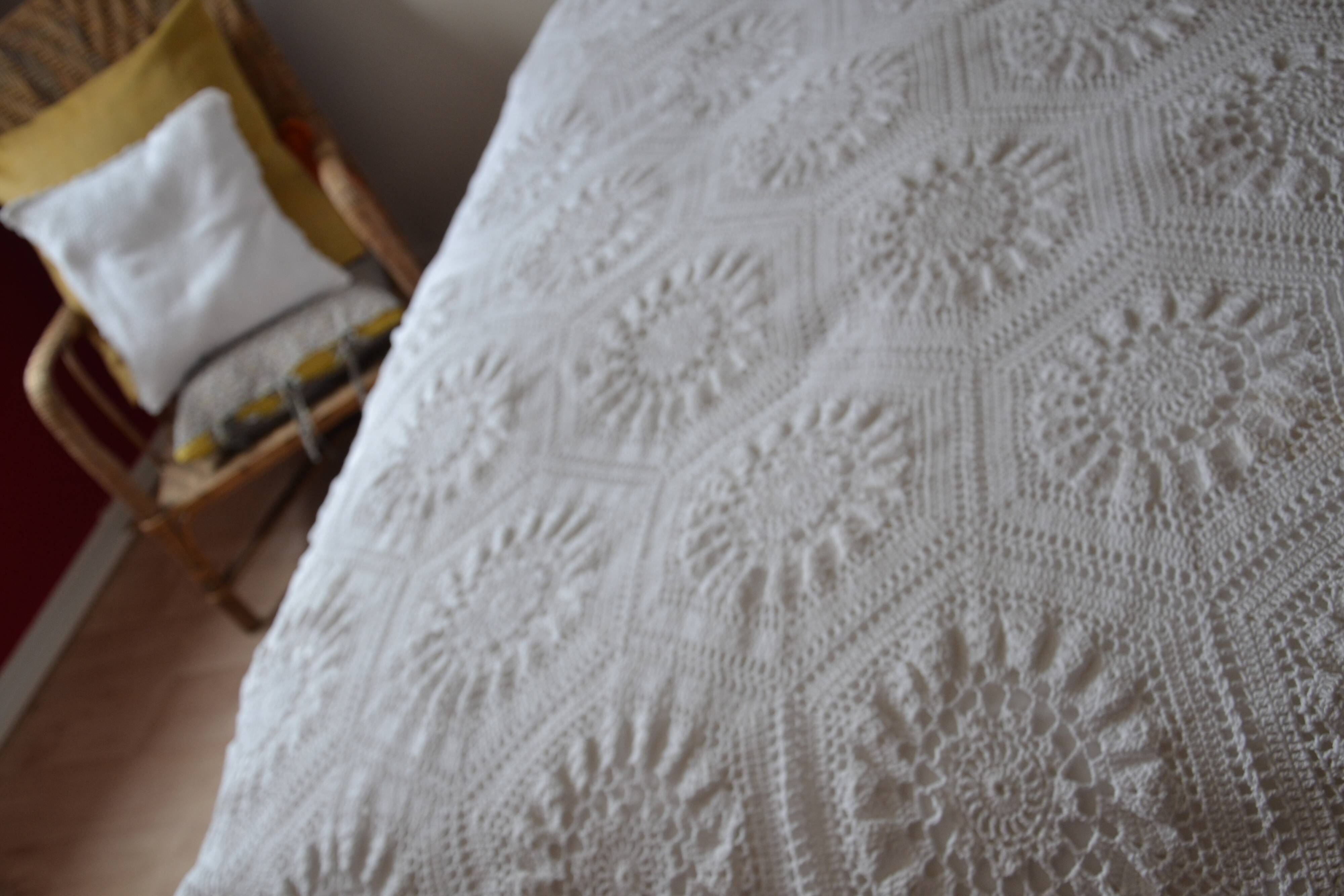 White crochet bedspread