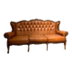 Louis XV padded leather sofa, baroque leather sofa