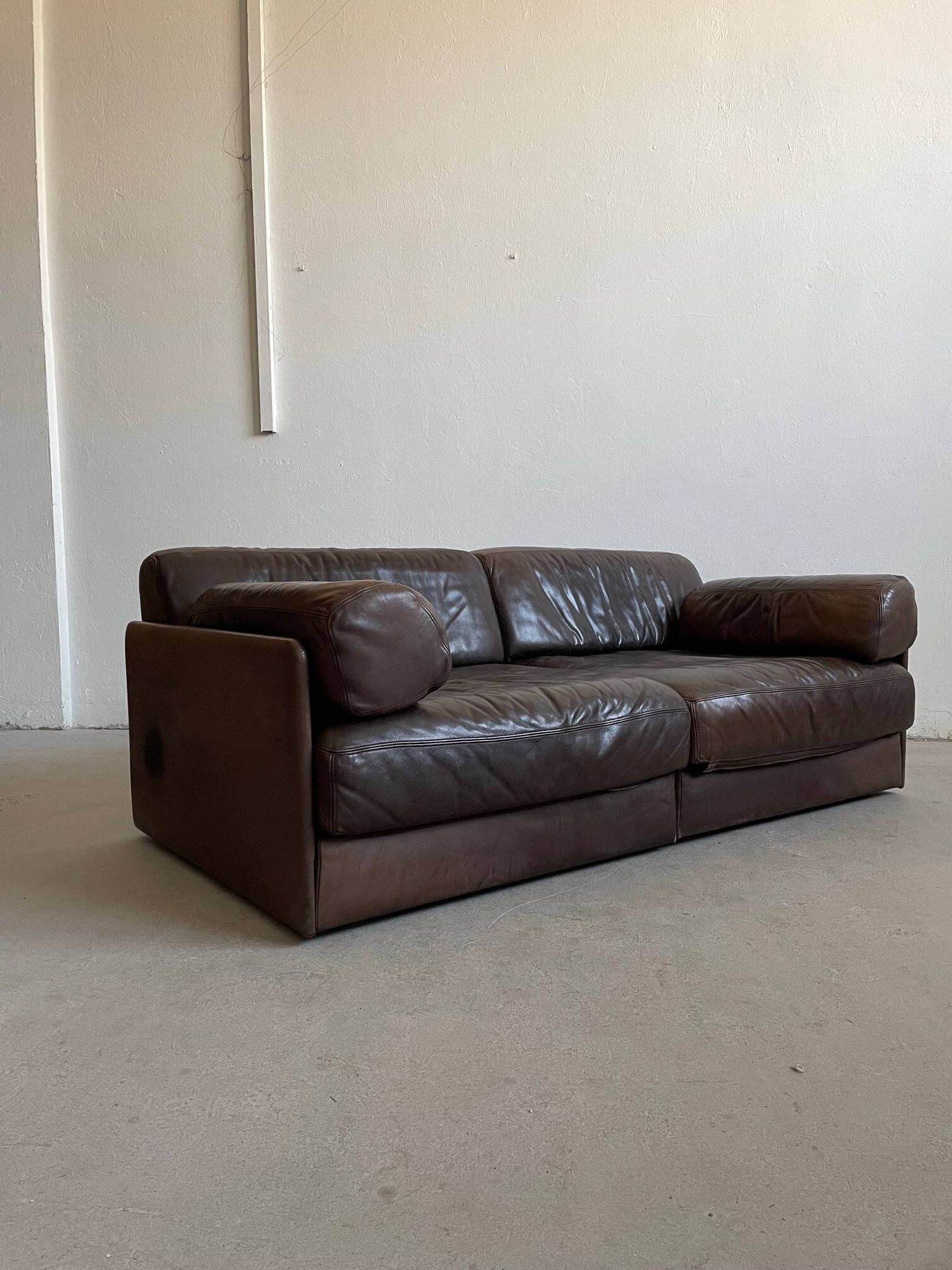 Canapé modulaire De Sede DS-76 en cuir marron, Suisse, années 1970