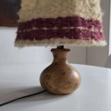 1950s burl wood table lamp