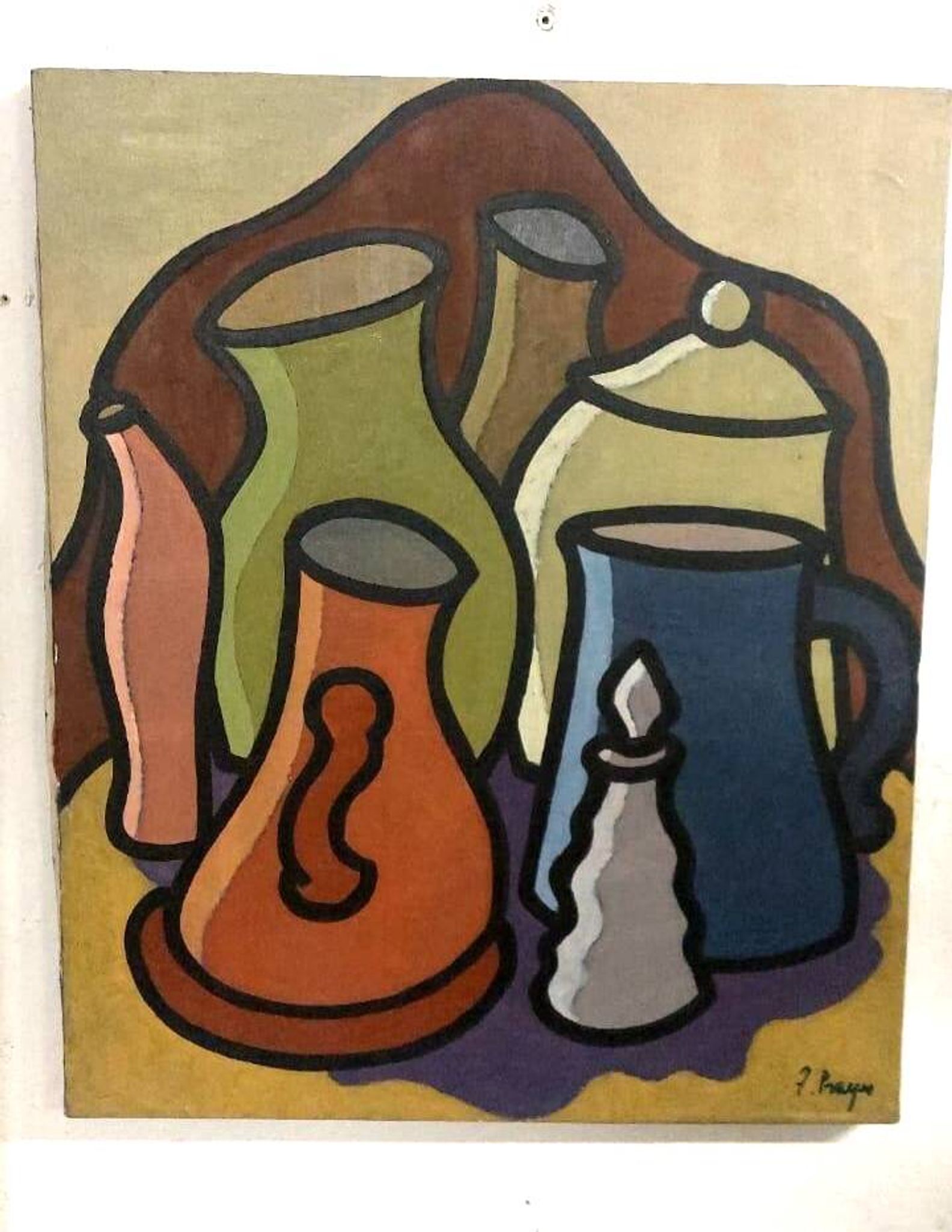 Oil painting still life Franco Prayer (1924) 60x50 cm