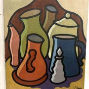 Oil painting still life Franco Prayer (1924) 60x50 cm