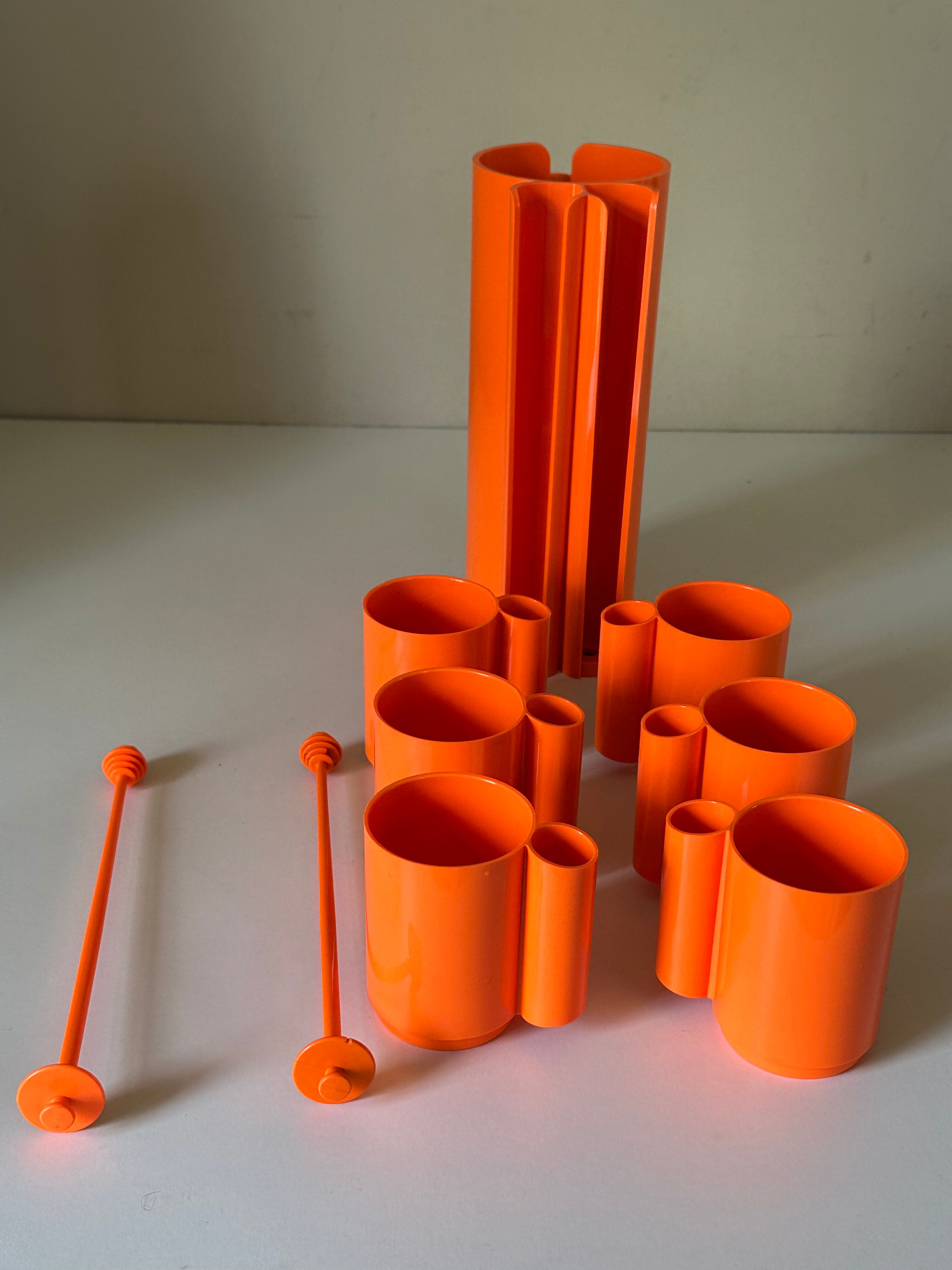 Orange plastic service vintage design orange 70 years