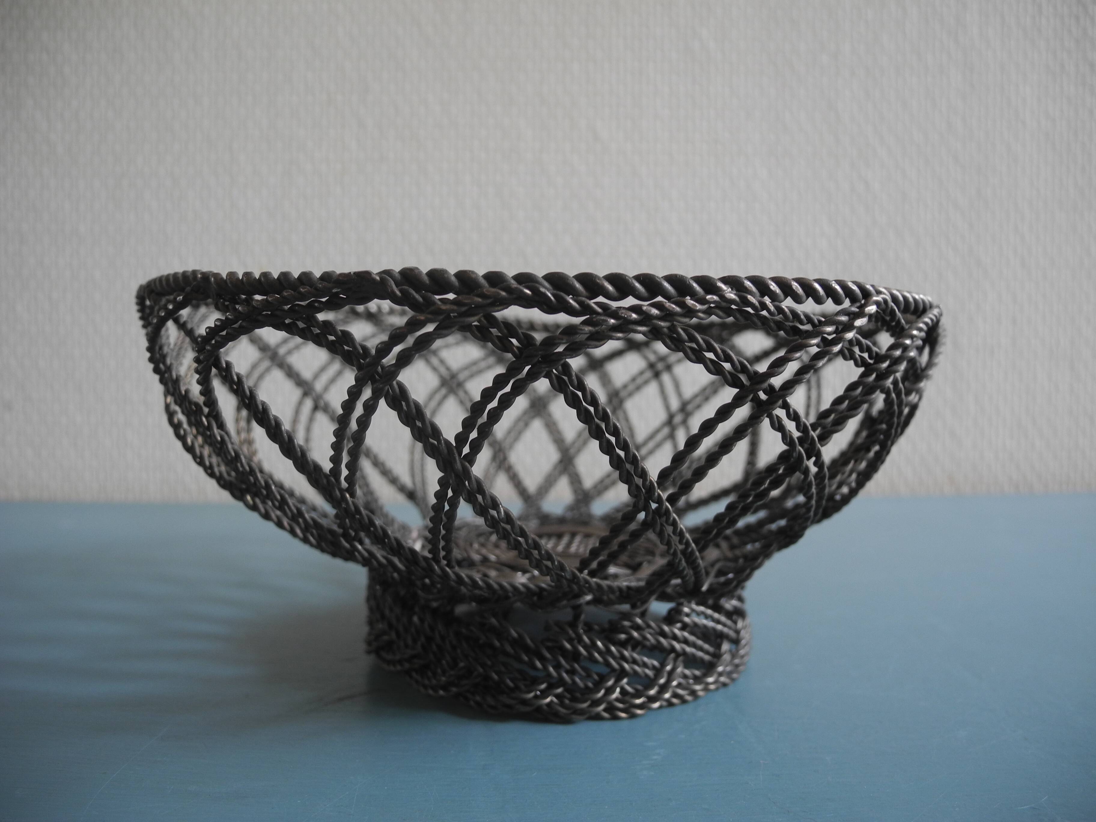 silver-plated metal basket vintage