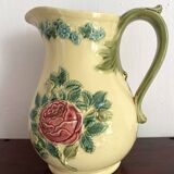 Luneville slip pitcher, Rose decor