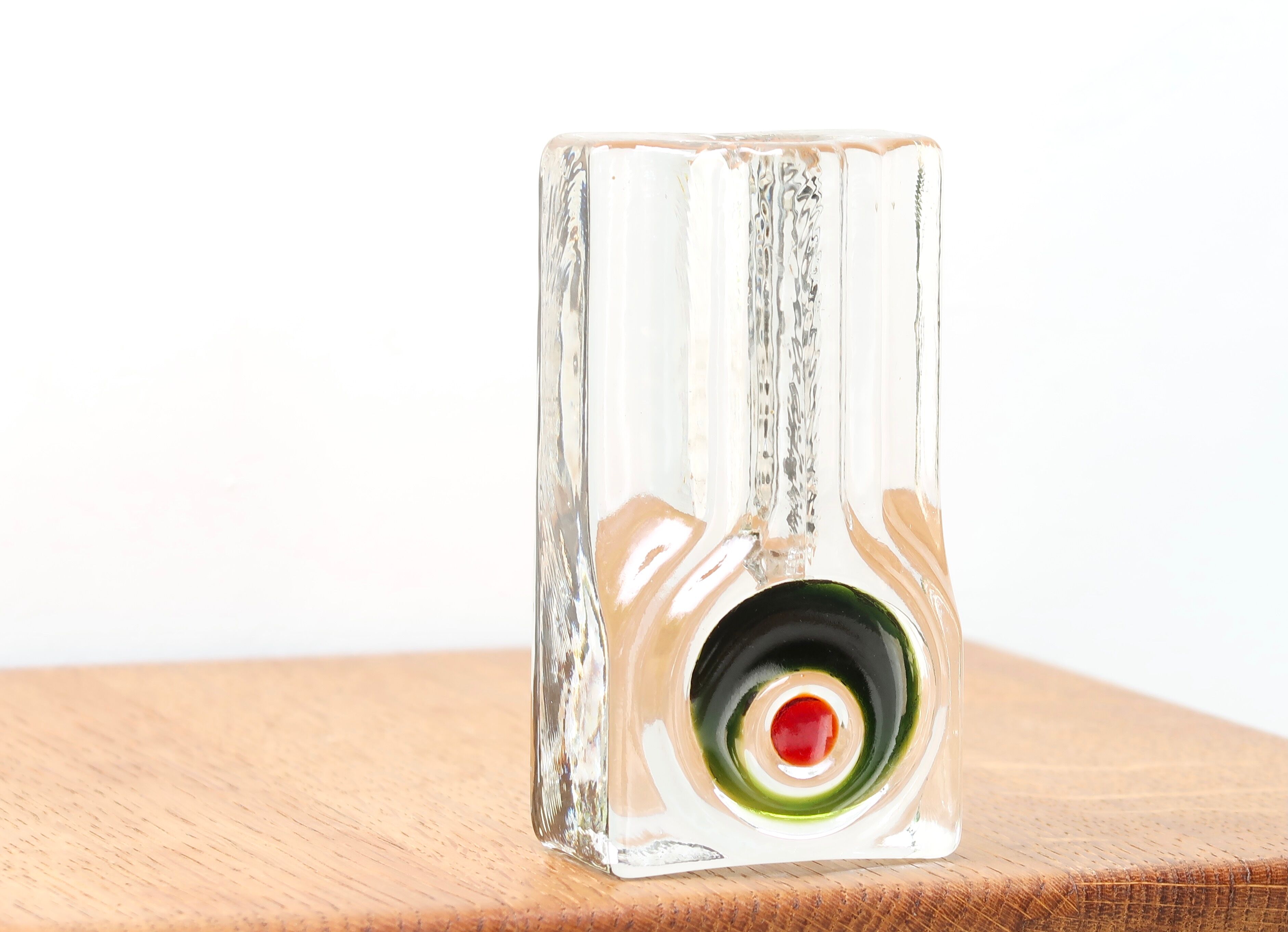 German Walther glass vase by Heiner Dusterhaus