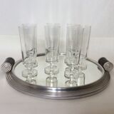 Set of 7 70s flutes Luminarc Arcoroc