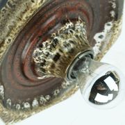 1 of 2 hexagonal mid century ceramic sconces wall lamps 1960s 1970s lava drip glaze beige brown