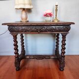 Louis XIII style oak desk table