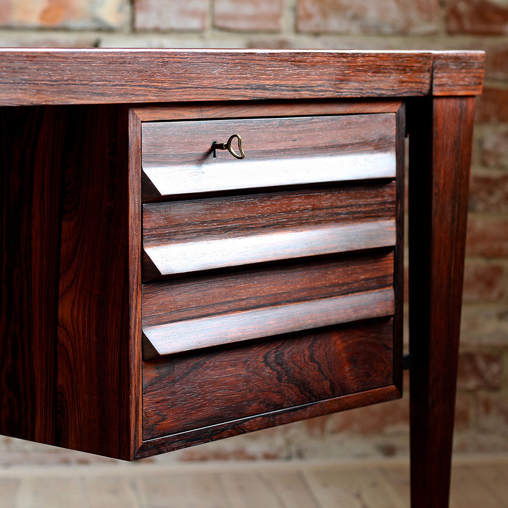 Mid-Century Modern Rosewood Executive Desk by Kai Kristiansen, Model 70, 1950s