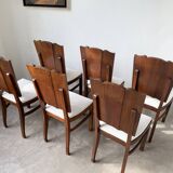 Set 6 chaises art déco chêne 1940