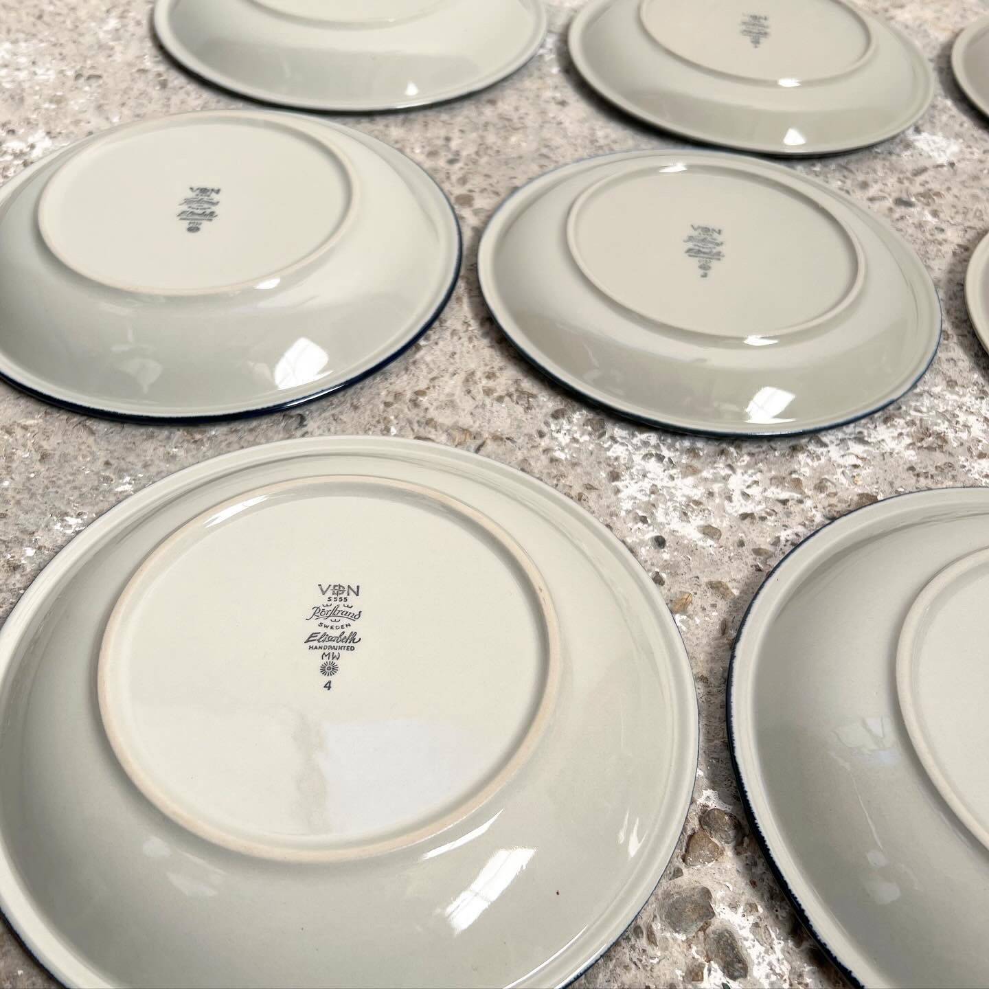Set of 10 VDN RÖRSTRAND Sweden Elisabeth plates