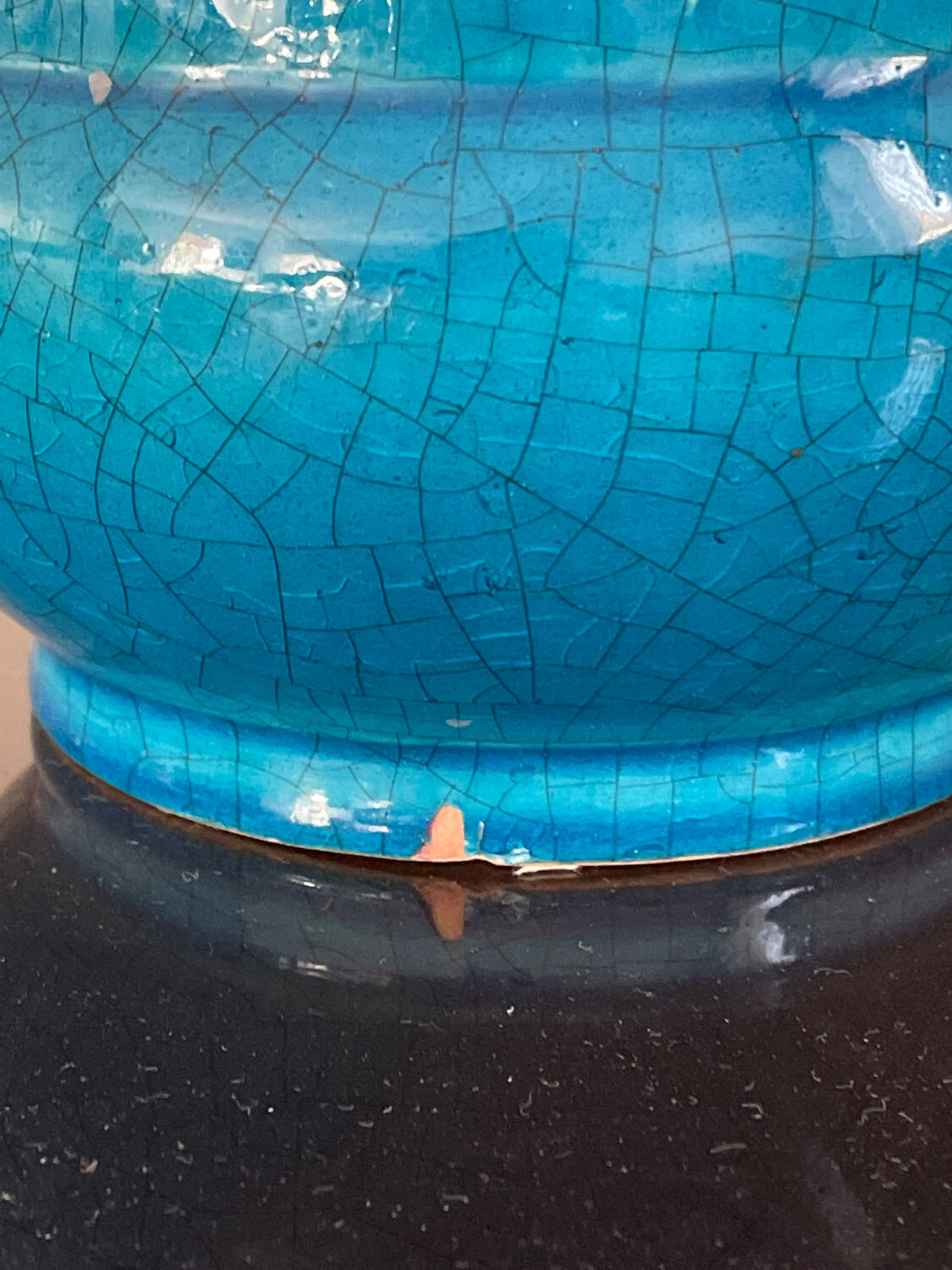 Cracked Art Deco ceramic vase Francis Bichoff