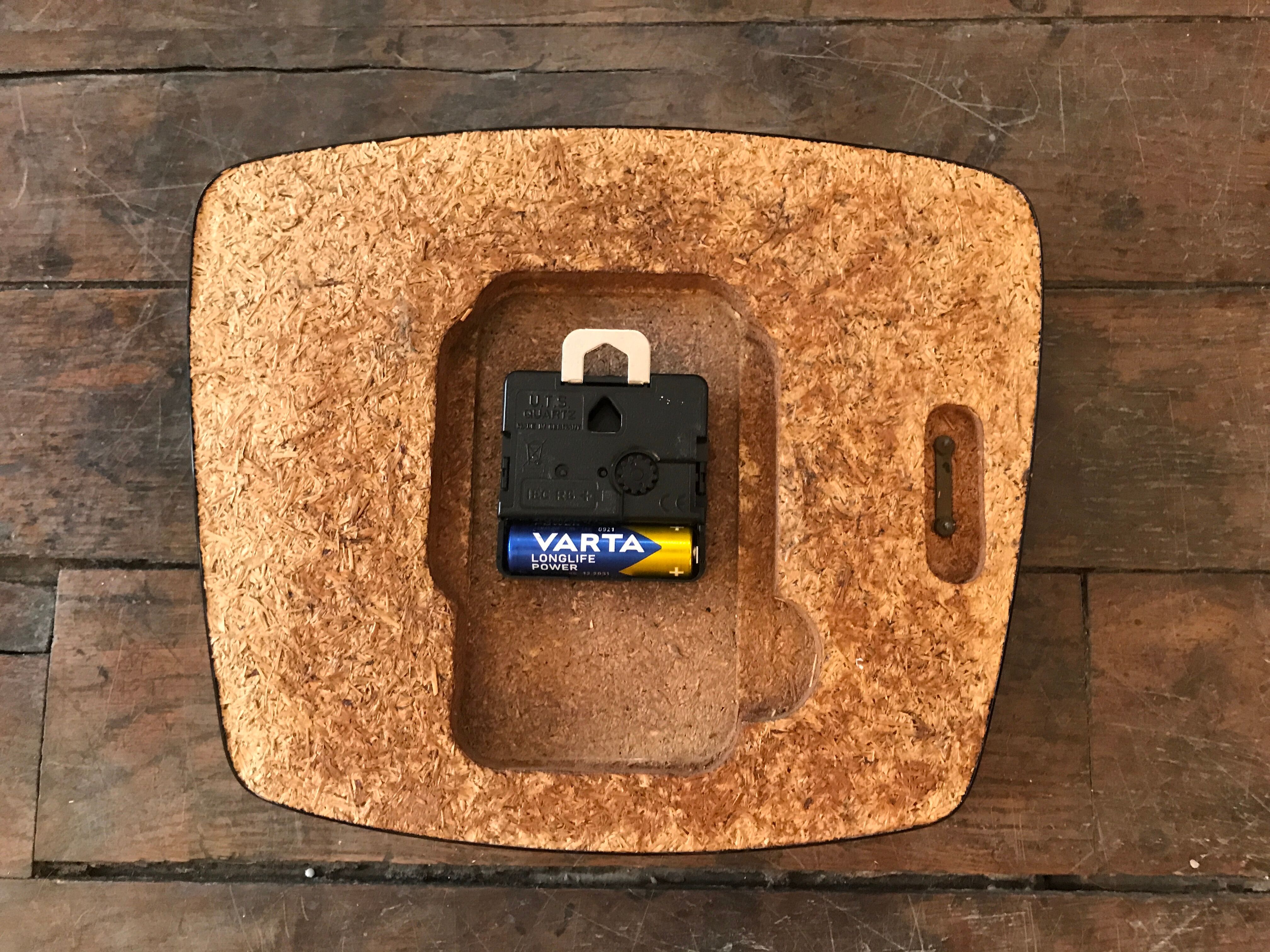 Vintage clock star Formica yellow wall pendulum