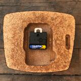 Vintage clock star Formica yellow wall pendulum