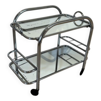 Art Deco Chromed Steel Bar Cart by Robert Mallet-Stevens, France, 1925