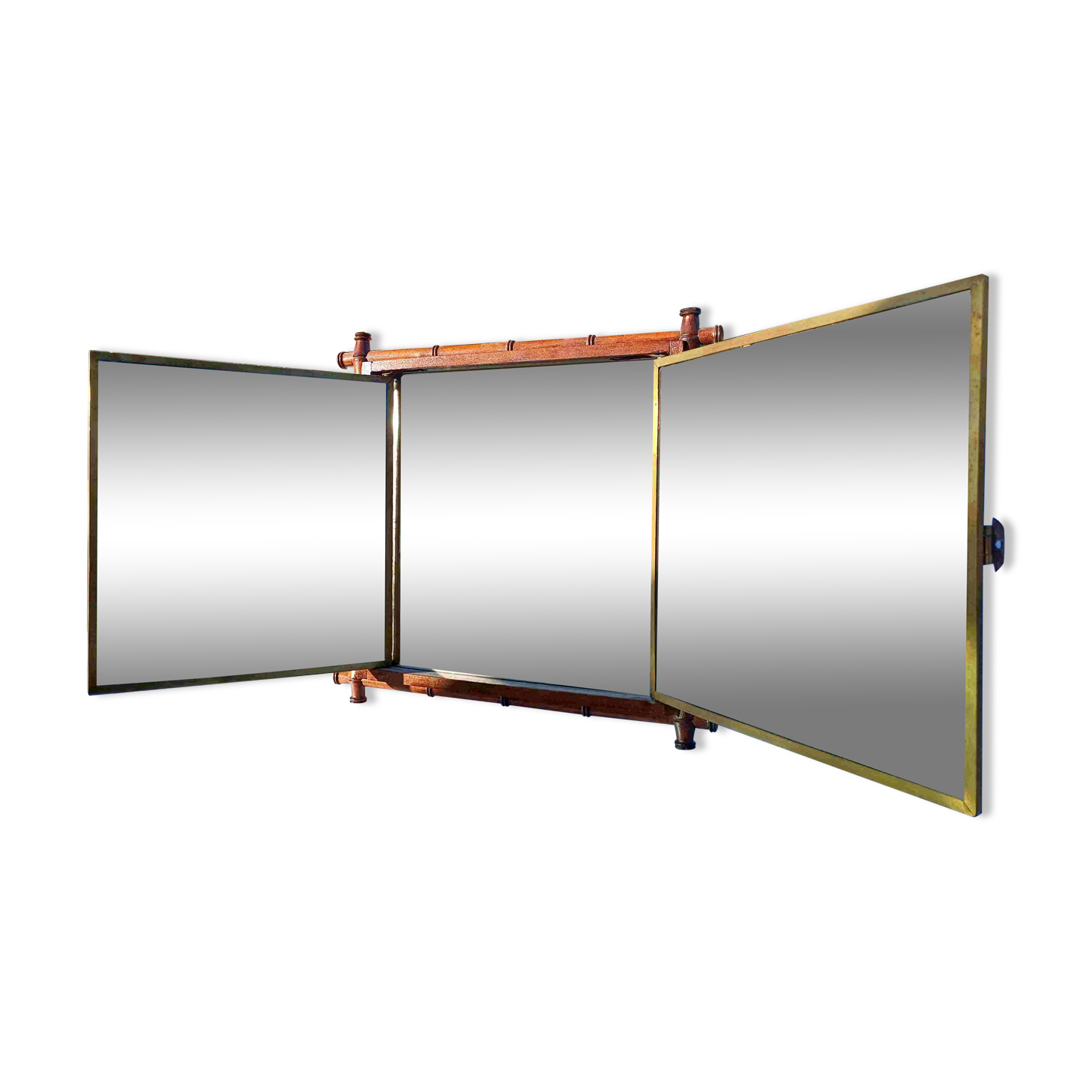 Miroir Triptyque 1876 : L.B