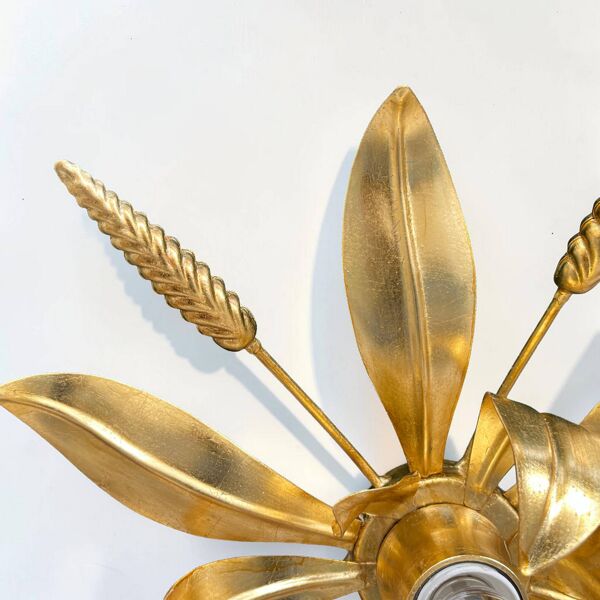 Applique fleur métal doré à la feuille d'or Applique florentine épis de blé