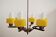 Vintage chandelier in brass and glass