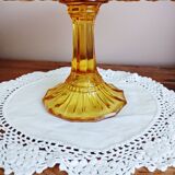 Cake stand, glass pedestal plate Bernsdorf depression style
