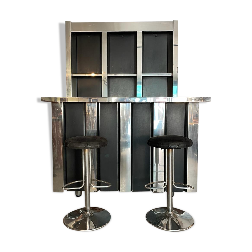 Meuble Bar Roulant En Bois Marron Zaffoli - Meuble D'intérieur Vintage, Dimensions 75x75x100 Cm