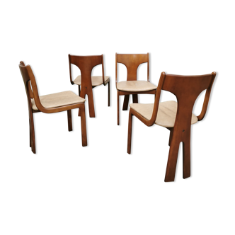 Set 4 vintage Scandinavian chairs