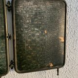 Vintage mirror 1930 triptych beveled barber crystal - 28 x 58 cm